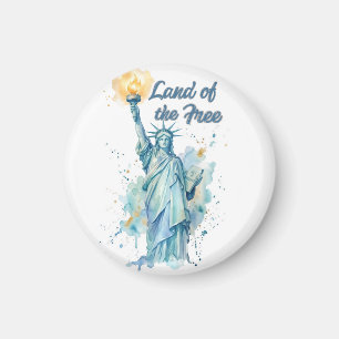 Imán "Tierra de los libres - Estatua de la Libertad acu