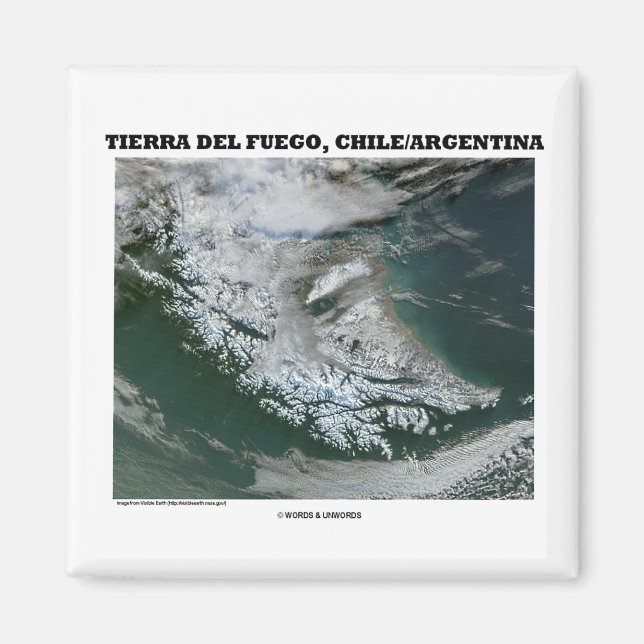 Imán Tierra Del Fuego Chile/Argentina (Imagen Tierra) (Frente)