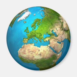 Imán Tierra del planeta - Europa - globo colorido. 3d