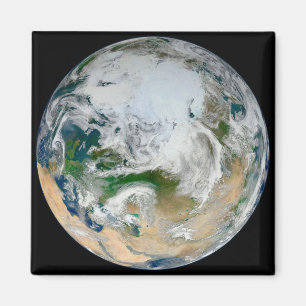 Imán Tierra Que Muestra El Ártico, Europa Y Asia.