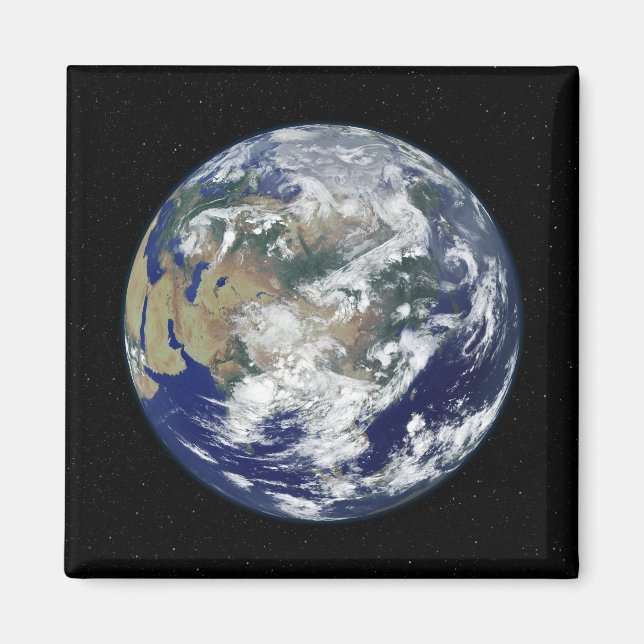 Imán Tierra totalmente iluminada centrada en Asia (Frente)