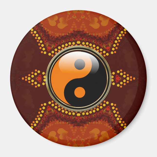 Imán Tierra Tribal Nueva Era Yin Yang Magnet (Frente)