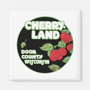 Imán Tierra Wisconsin de la cereza del vintage