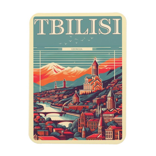 Imán Tiflis Capital de Georgia, regalos de recuerdo ret (Vertical)
