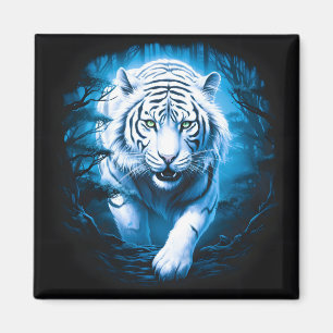 Imán Tigre blanco silvestre místico forestal