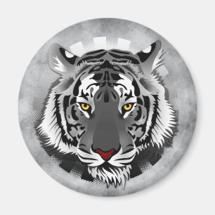 Imán Tigre Blanco Y Negro