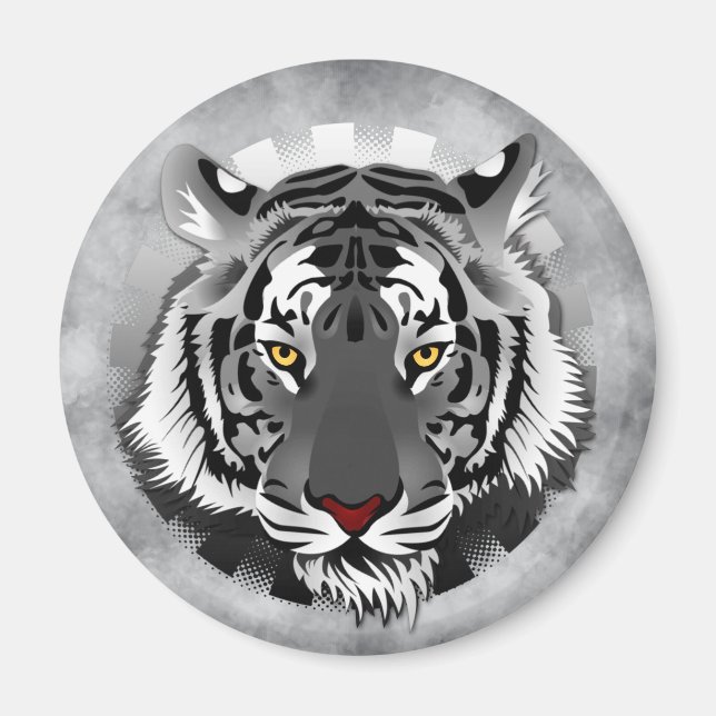 Imán Tigre Blanco Y Negro (Frente)
