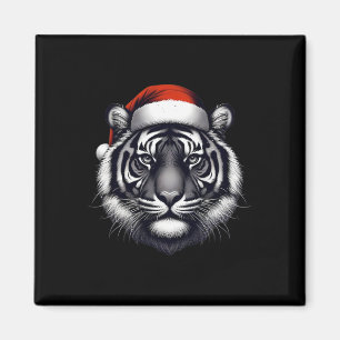 Imán Tigre Con Sombrero De Santa Navidad Xmas Amante De