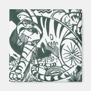 Imán Tigre de Franz Marc, arte del expresionismo vintag