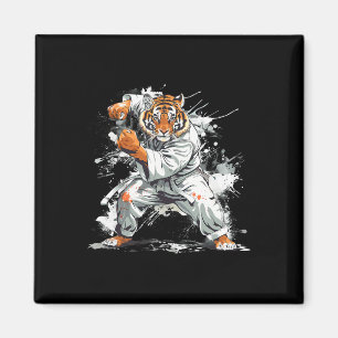 Imán Tigre de Kickboxing Acuarela Artes Marciales Karat