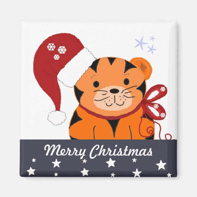 Imán Tigre de Navidad (Frente)