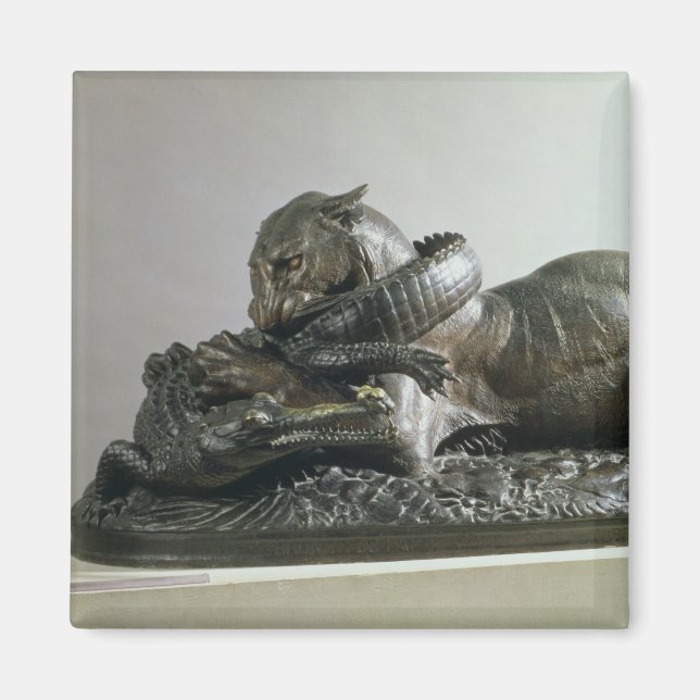 Imán Tigre devorando un lagarto, 1832 (bronce) (Frente)