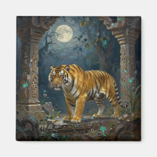 Imán Tigre en dunas antiguas bajo la luna llena