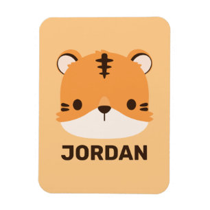 Imán Tigre lindo con nombre personalizado