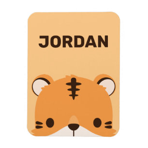 Imán Tigre lindo con nombre personalizado