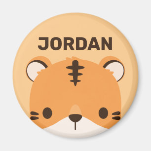 Imán Tigre lindo con nombre personalizado