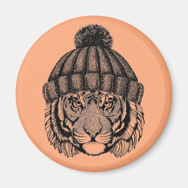 Imán Tigre listo para la moda del invierno (Frente)