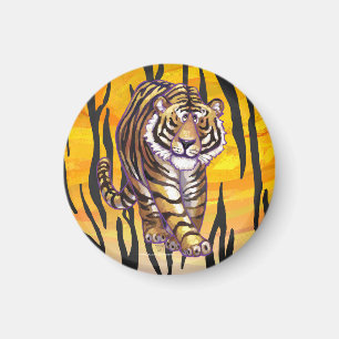 Imán Tigre naranja y negro salvaje