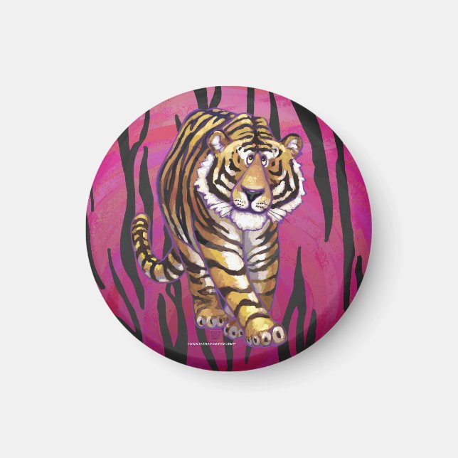 Imán Tigre negro y rosa salvaje (Frente)