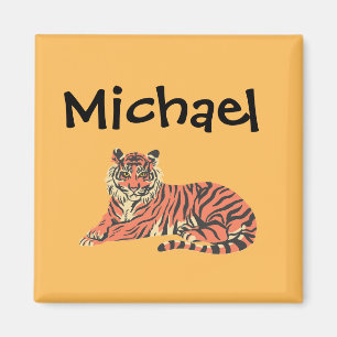 Imán Tigre Personalizado Con Nombre Personalizado