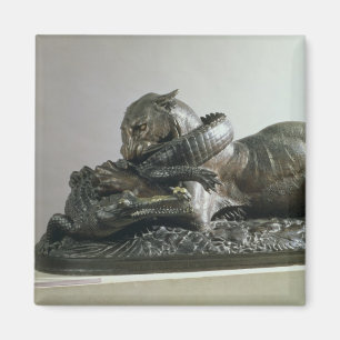 Imán Tigre que devora un cocodrilo, 1832 (bronce)