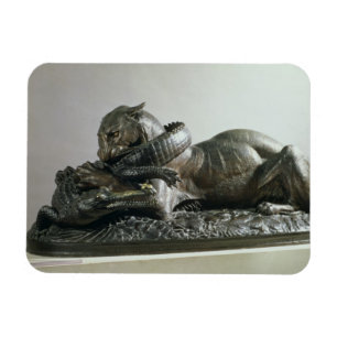 Imán Tigre que devora un cocodrilo, 1832 (bronce)