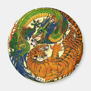 Imán Tigre y dragón Yin Yang