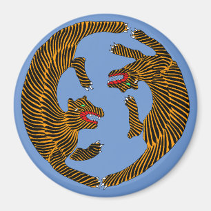 Imán Tigres de arte folklórico de la antigua Japón