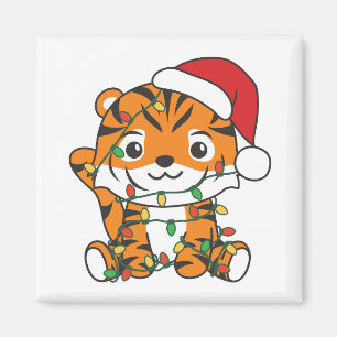Imán Tigres de invierno Navidades de tigres festejan ti