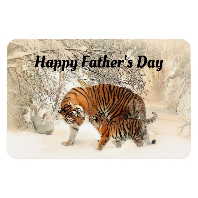 Imán Tigres felices del Día del Padre (Horizontal)