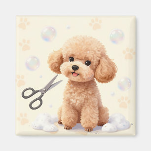 Imán Tijeras de Burbujas de Aseo de Caniche Adorable