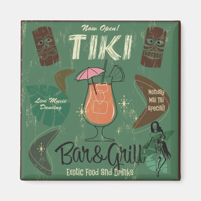 Imán Tiki Bar&Grill Cocktail Magnet (Frente)