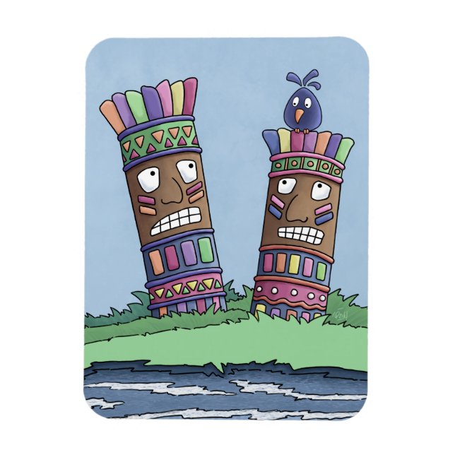 Imán Tiki Bird Plum Magnet (Vertical)