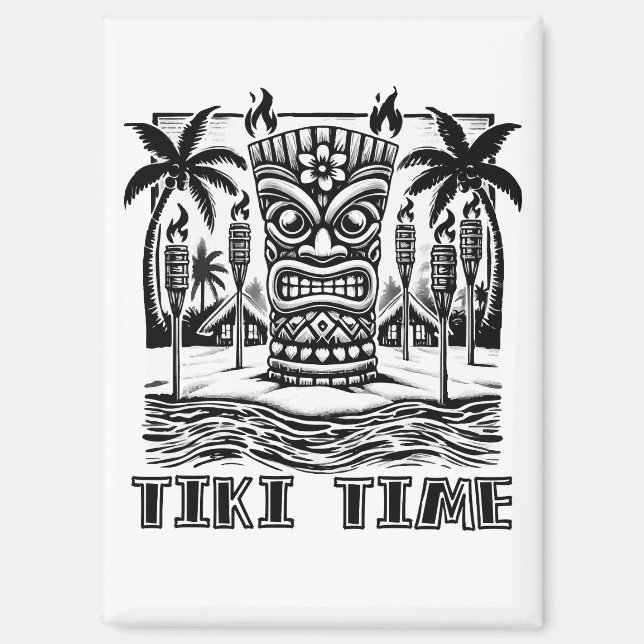 Imán Tiki Time - Vibes de la isla de Hawaii (Anverso)
