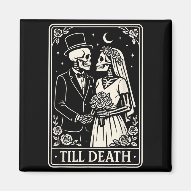Imán Till Death Skeleton Love Couples Gothic Wedding Br (Frente)