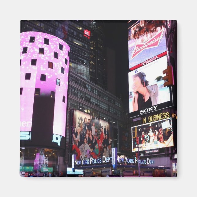 Imán Times Square en la ciudad de Nueva York (rosa) (Frente)