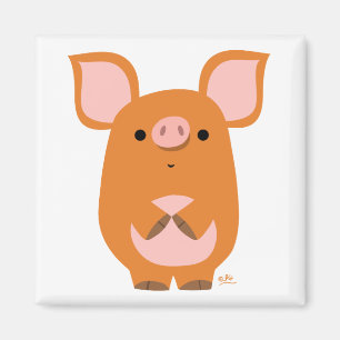 Imán tímido del personalizado del cerdo del dibujo