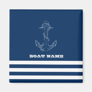 Imán Timón de barco náutico, rayas azul marino marinero