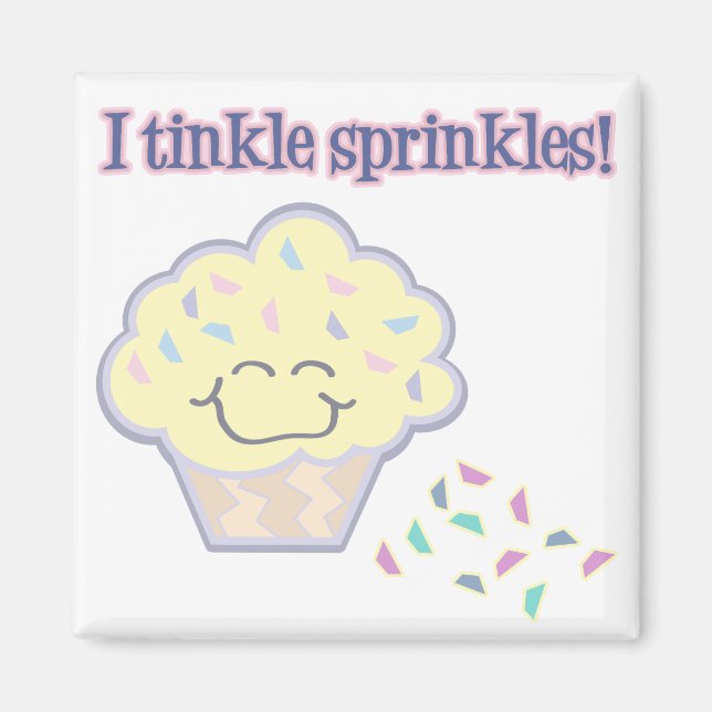 Imán tinkle sprinkles divertido cupcake (Frente)