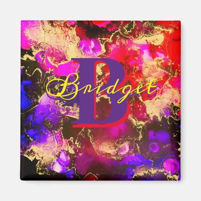 Imán Tinta de alcohol morada y fuscia silvestre (Frente)