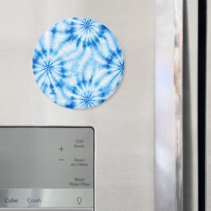 Imán Tinte Blanco Azul con Efecto Tie Dye