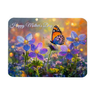 Imán Tiny Butterfly On Wildflowers Mother's Day