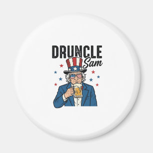 Imán Tío Borracho Sam Diseño Divertido de Cerveza Patri