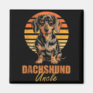 Imán Tío Cool Retro Dachshund Divertido Amante de Perro