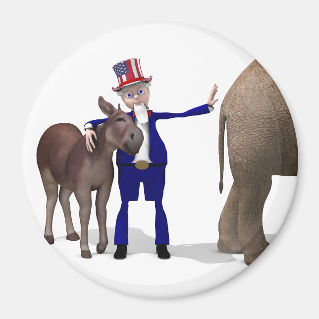 Imán Tío Sam ama al burro (Frente)