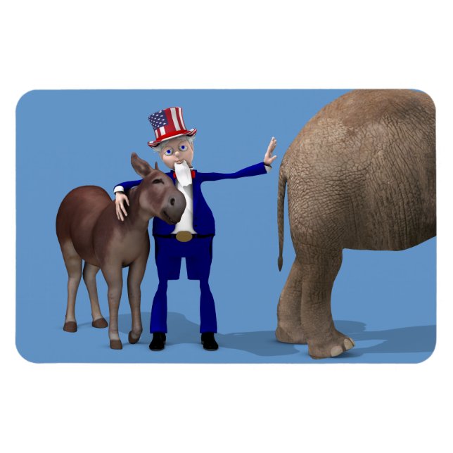 Imán Tío Sam ama al burro (Horizontal)