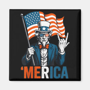 Imán Tío Sam Merica Rock Divertido 4 de Julio Americano