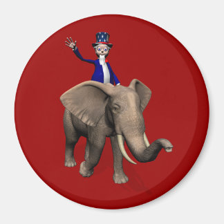 Imán Tío Sam Montando En Elefante