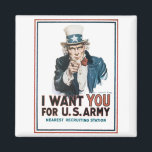 Imán Tío Sam "¡Te Quiero!"<br><div class="desc">"Te quiero" Tío Sam reclutando Poster por James Montgomery Flagg,  1917</div>