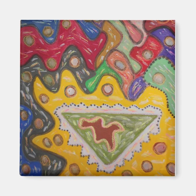 Imán tipo de cuadro de dibujo aborigen (Frente)